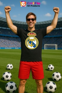 Tricou barbat cu logo stema Real Madrid CF Spania , din bumbac 100% - Img 5
