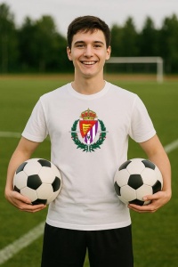 Tricou barbat cu logo stema Real Valladolid Spania , din bumbac 100% - Img 8