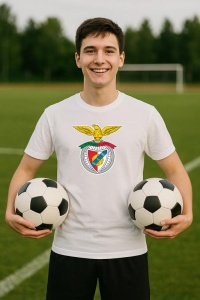 Tricou barbat cu logo stema SL Benfica Portugalia , din bumbac 100% - Img 8