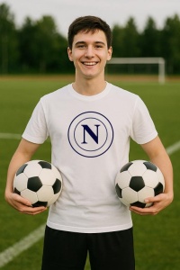 Tricou barbat cu logo stema SSC Napoli Italia , din bumbac 100% - Img 8
