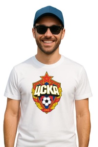Tricou barbat cu logo stema ȚSKA Moscova Rusia , din bumbac 100% - Img 3