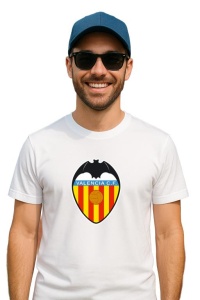 Tricou barbat cu logo stema Valencia_CF Spania , din bumbac 100% - Img 3