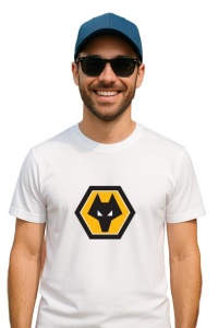 Tricou barbat cu logo stema Wolverhampton Wanderers Anglia , din bumbac 100% - Img 2