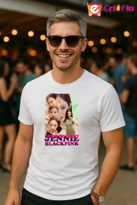 Tricou barbat Kpop cu trupa BLACKPINK JENNIE music Coreean 170 - Img 3