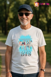 Tricou barbat Kpop cu trupa BTS 2 music Coreean 179 - Img 4