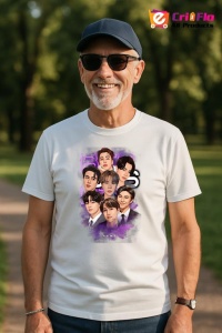 Tricou barbat Kpop cu trupa BTS 9 music Coreean 186 - Img 4
