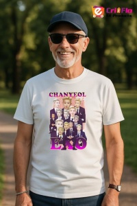 Tricou barbat Kpop cu trupa CHANYEOL - EXO 1 music Coreean 202 - Img 4