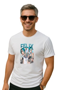Tricou barbat Kpop cu trupa FELIX LEE music Coreean 210 - Img 2