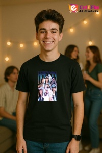 Tricou barbat Kpop cu trupa HAERIN music Coreean 214 - Img 8