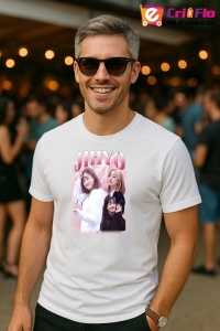 Tricou barbat Kpop cu trupa JIHYO music Coreean 232 - Img 4