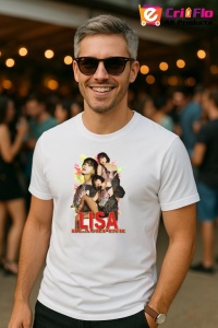 Tricou barbat Kpop cu trupa LISA 9 music Coreean 262 - Img 4