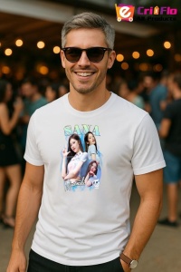 Tricou barbat Kpop cu trupa SANA 2 music Coreean 284 - Img 4