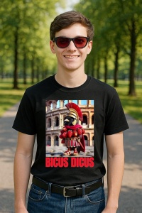 Tricou Barbat Tralalero Tralala cu personajul Bicus Dicus - Italian Brainrot Meme