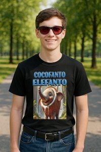 Tricou Barbat Tralalero Tralala cu personajul Cocofanto Elefanto Funny Italian Brainrot Meme Graphic