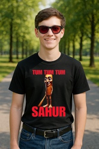 Tricou Barbat Tralalero Tralala cu personajul Funny tum tum tum sahur italian brainrot gen z