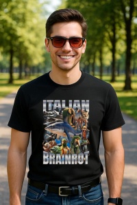 Tricou Barbat Tralalero Tralala cu personajul Italian Brainrot - Img 4