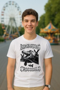 Tricou Barbat Tralalero Tralala cu personajul Italian Brainrot Bombardino Crocodilo (1) - Img 5