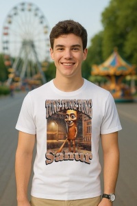 Tricou Barbat Tralalero Tralala cu personajul Tung Tung Sahur Funny Italian Brainrot Meme Graphic (1) - Img 5