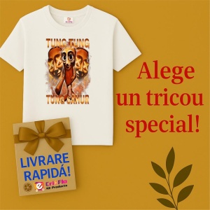 Tricou Barbat Tralalero Tralala cu personajul Tung Tung Tung Sahur Funny Meme Brainrot Humor Gen Z - Img 6