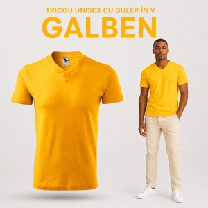 Tricou Bărbat Unisex Malfini 102 cu Guler în V, 100% Bumbac, 160 g/m², Mărimi XS–3XL - Img 14