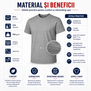 Tricou bărbătesc Malfini Edge 813, 190 g/m², guler rotund, S–6XL, 7 culori disponibile - Img 7