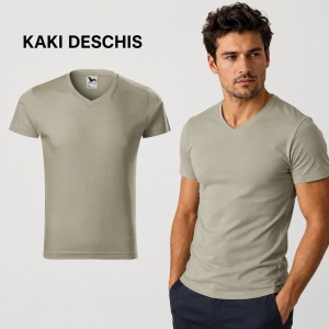 Tricou Bărbați cu Guler în V, 100% Bumbac, Slim Fit, 180 g/m², 14 Culori, Mărimi S–3XL - Img 15