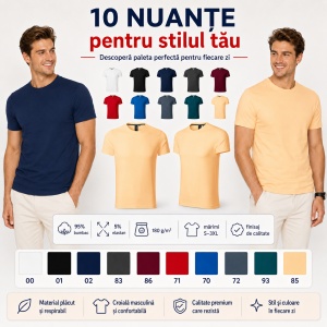 Tricou Bărbați Malfini Premium Action, 95% Bumbac, 5% Elastan, Slim Fit, 180 g/m², Guler Rotund, Mărimi S–3XL, 10 Culori - Img 7
