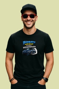Tricou Barbatii Adevarati Conduc Volkswagen Vw V1, din bumbac 100%, tricou negru Barbat - Img 2