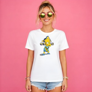 Tricou Bart Simpson Stil Urban Trist Albastru Galben Street Fashion, din bumbac 100% Copii | Dama | Barbat - Img 3