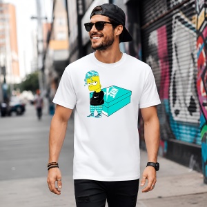 Tricou Bart Simpson Teal Hair Outfit Urban Pe Cutie Turcoaz, din bumbac 100% Copii | Dama | Barbat - Img 5