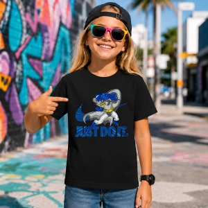 Tricou Batman Caped Crusader Urban Blue Typography Dark Knight, din bumbac 100%, tricou negru, Copii | Dama | Barbat - Img 7