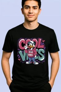 Tricou Bear teddy cu hanorac roz si stropi violet Copii | Dama | Barbat, negru - Img 2