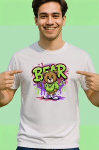 Tricou Bear teddy muzical in hanorac verde mov splash Copii | Dama | Barbat Barbat - Img 2