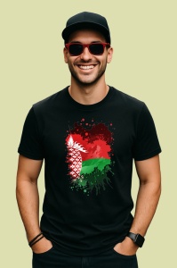 Tricou Belarus Steag Splash Art, Copii | Dama | Barbat, culoare negru - Img 2