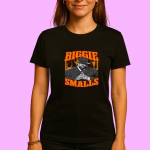 Tricou Biggie Smalls - Orange Font, muzica Rock (Heavy Metal), Dama | Barbat | Copii, Culoare Negru - Img 3