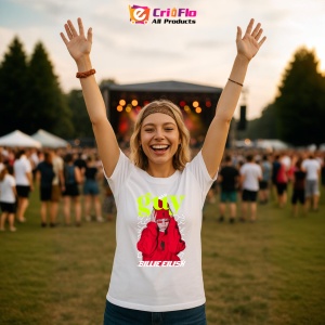 Tricou Billie Eilish - Red Hoodie, muzica Hip-Hop / Funk, Dama | Barbat | Copii - Img 8