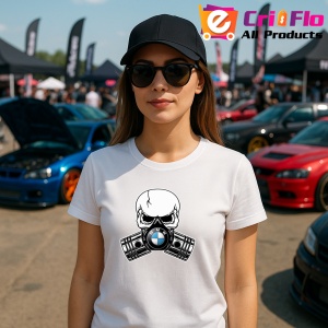 Tricou Bmw Skull Pistons | Unisex Dama si Barbat - Img 3
