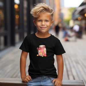 Tricou Borcan cu bomboane Negru, Copii | Dama | Barbat - Img 4