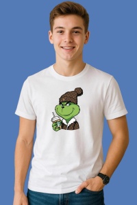 Tricou Bougie Grinch Lv Starbucks Coffee, din bumbac 100%, tricou alb, Copii | Dama | Barbat - Img 3
