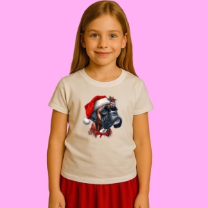 Tricou Boxer Craciun Portret, din bumbac 100%, tricou alb, Copii | Dama | Barbat - Img 2
