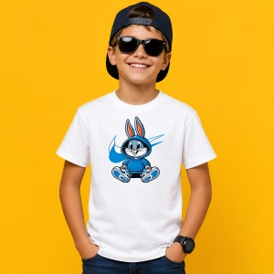 Tricou Bugs Bunny Blue Hoodie Hypebeast Style Urban Streetwear, din bumbac 100% Copii | Dama | Barbat - Img 2