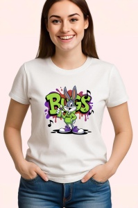 Tricou Bugs Bunny chill vibes cu hoodie pe fundal mov Copii | Dama | Barbat Barbat - Img 2