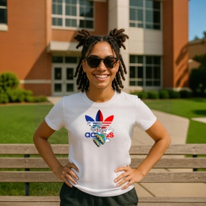 Tricou Bugs Bunny Jump Adas Tricou Alb - Copii | Dama | Barbat - Img 3