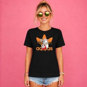 Tricou Bugs Bunny Mancand Morcov Logo Portocaliu Urban Design, din bumbac 100%, tricou negru, Copii | Dama | Barbat - Img 2