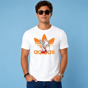 Tricou Bugs Bunny Mancand Morcov Logo Portocaliu Urban Design, din bumbac 100% Copii | Dama | Barbat - Img 3