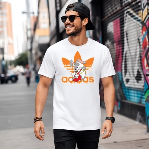 Tricou Bugs Bunny Mancand Morcov Logo Portocaliu Urban Design, din bumbac 100% Copii | Dama | Barbat - Img 5
