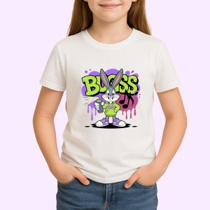 Tricou Bugs Bunny roz violet cu hanorac si gluga Copii | Dama | Barbat Barbat - Img 4