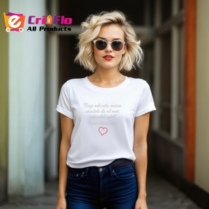 Tricou Buze Adorate Buna Dimineata, din bumbac 100%, tricou alb, Dama | Barbat - Img 6