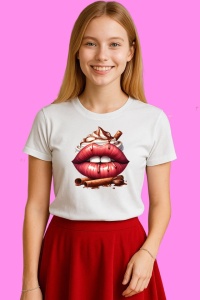 Tricou Buze Ciocolata Calda Cu Frisca Craciun, din bumbac 100%, tricou alb, Copii | Dama | Barbat - Img 3