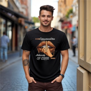 Tricou Buze enjoy personal time Negru, Copii | Dama | Barbat - Img 5